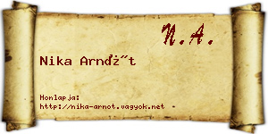 Nika Arnót névjegykártya